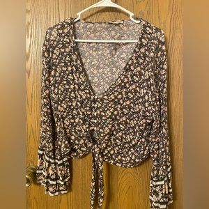 Large floral American eagle shirt